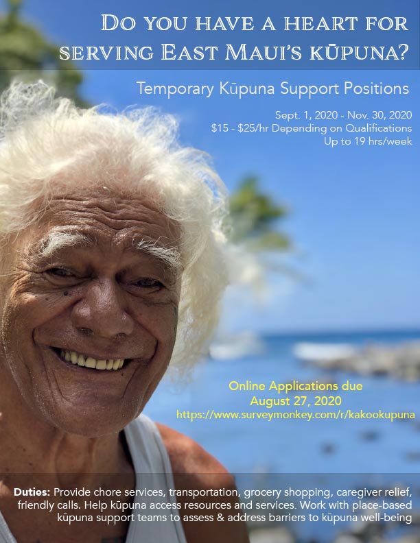 Kāko’o Kūpuna -Temporary Kūpuna Support Positions