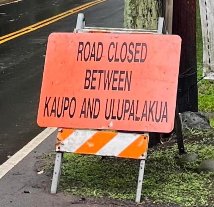 Reopened – Roadway from Ulupalakua to Kipahulu