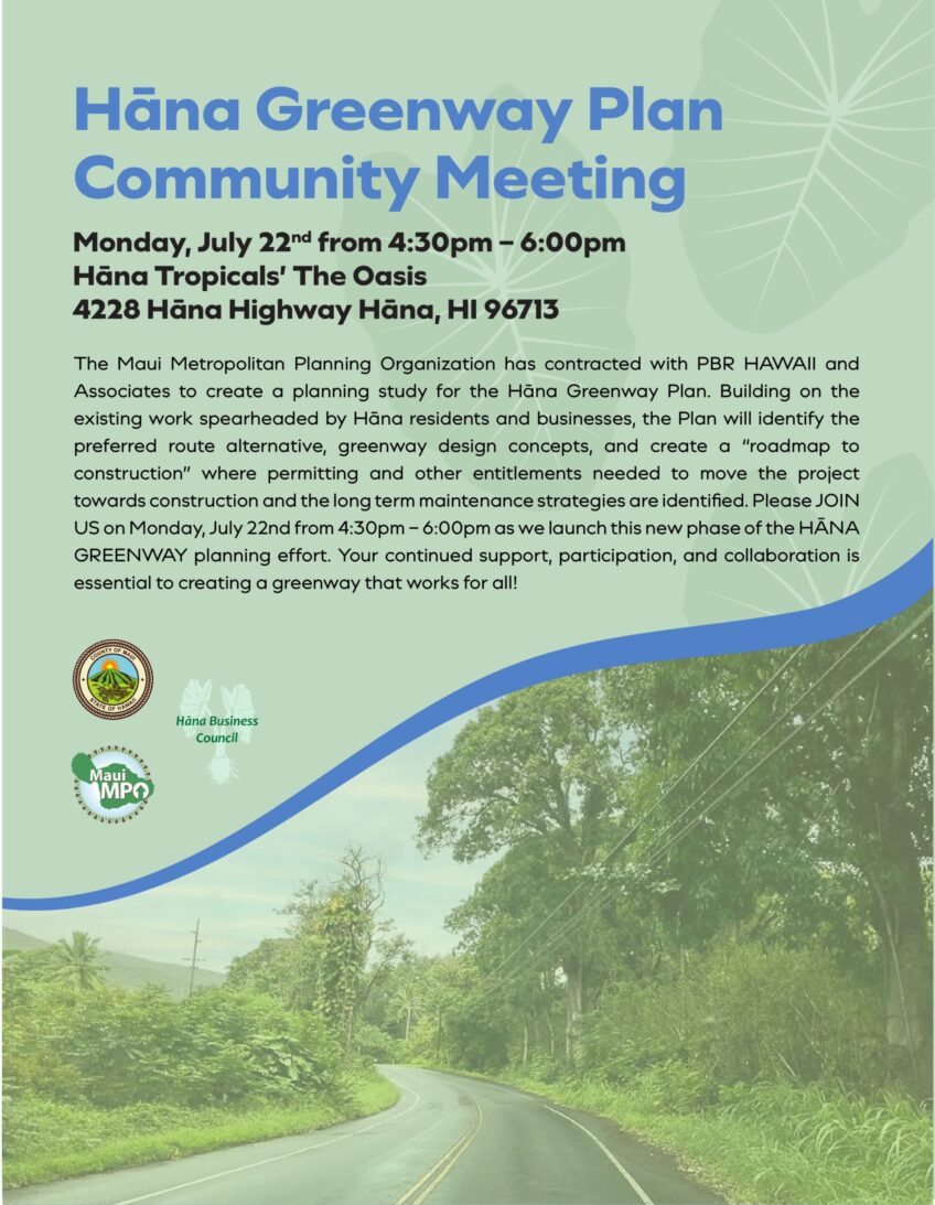 Hāna Greenway Plan calls for community input at meeting